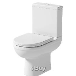 Close Coupled Bathroom Toilet Space Saving 360mm Pan Soft Close Seat Dual Flush