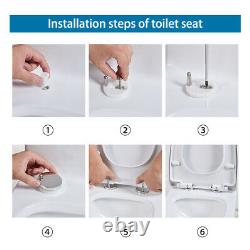 Close Coupled Toilet Rimless Soft Close Seat Ceramic Gloss White Bathroom WC Pan