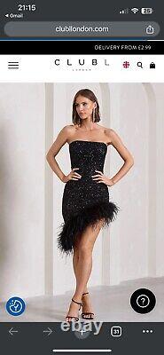 Club L Black'Nicki' Sequin Dress (Size 8) Brand New with tags