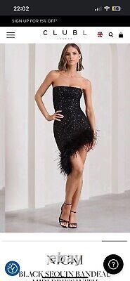 Club L Black'Nicki' Sequin Dress (Size 8) Brand New with tags