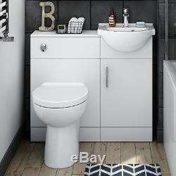 Combined Vanity Unit with Toilet and Sink 910mm Bathroom Furniture Matte White