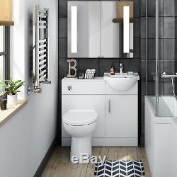 Combined Vanity Unit with Toilet and Sink 910mm Bathroom Furniture Matte White