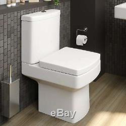 Complete Bathroom Suite L Shaped Bath Close Coupled Toilet Basin Screen Taps Set