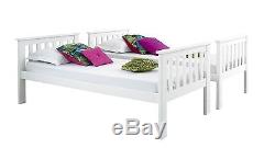 Contemporary Solid White Bunk Bed Set + 2 Mattresses