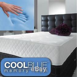 Cool BLUE Memory Foam Spring Mattress 3ft Single 4ft6 Double 5ft King 6ft S King