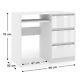 Corner Computer Desk Pc Study Table Gaming Home Office High Gloss White 3drawers
