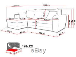 Corner Sofa Bed DOMO with Storage Containers Universal Corner Side New