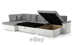 Corner Sofa Bed NIKO BIS with Bedding Container Sleep Function New