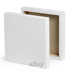 Craftmania Artist Blank White Stretched Canvas For Painting Pack Of 4 20 X 20cm