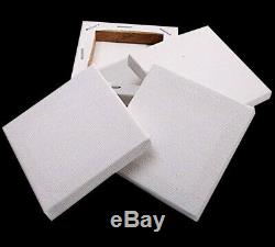 Craftmania Artist Blank White Stretched Canvas For Painting Pack Of 4 20 X 20cm