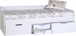 DANTE STORAGE 3FT SINGLE DAY BED FRAME IN WHITE free delivery