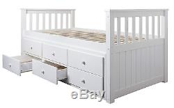 Day Bed Loki Single Bed with Pull out Drawers and Trundle Underbed