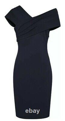 Designer REISS Cristiana dress size 6 -BRAND NEW- asymmetric neckline stretch