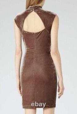 Designer REISS Laine velour dress size 10 -BRAND NEW- back detail sexy fit