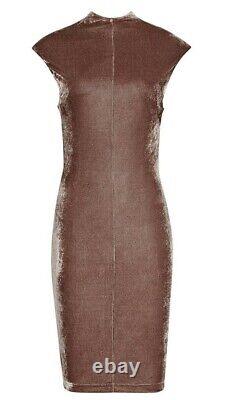 Designer REISS Laine velour dress size 10 -BRAND NEW- back detail sexy fit