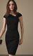 Designer Reiss Lyn Dress Size 12 -brand New- Black Knee Length