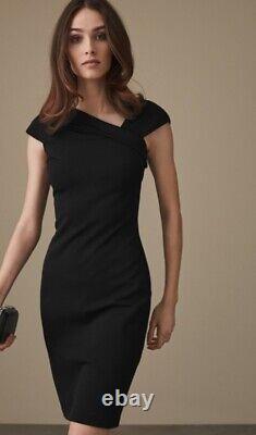 Designer REISS Lyn dress size 12 -BRAND NEW- black knee length