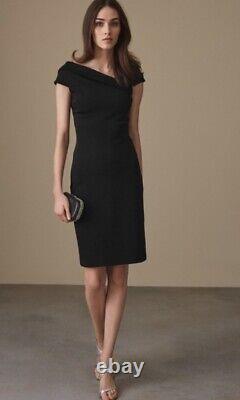 Designer REISS Lyn dress size 12 -BRAND NEW- black knee length