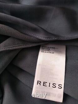 Designer REISS Posey midi dress size 6 -BRAND NEW- satin blue below knee