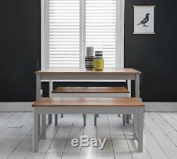 Dining Table with 2 Benches Dining Set Kitchen in Choice of Colours