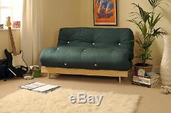 Double 4ft Luxury Futon 2 Seater Wooden Frame Sofa Bed Mattress in 11 Colours