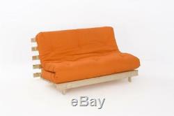 Double 4ft6 Premium Luxury Futon Wooden Sofa Bed Extra Thick Mattress 11 Colours