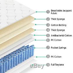 Double Bed Mattress Medium Firm 4 ft 6 Pocket Sprung Memory Foam Mattress