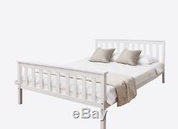 Double Bed in White Wooden Frame 4'6 Dorset