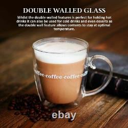 Double Wall Design Glass Tea Coffee Cup Heat-resistant Clear Thermo Mug 500ML UK