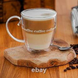 Double Wall Design Glass Tea Coffee Cup Heat-resistant Clear Thermo Mug 500ML UK