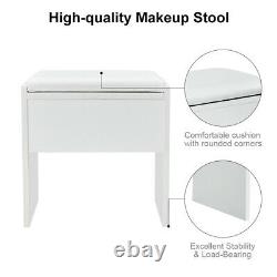 Dressing Table White Corner Desk Makeup Vanity Table Drawers Stool Dresser Room
