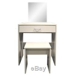 Dressing Table White with Stool and Mirror Bedroom Vanity Make Up Set