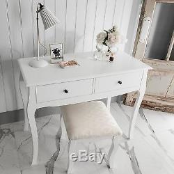 Dressing Table in White with Stool Dresser Camille
