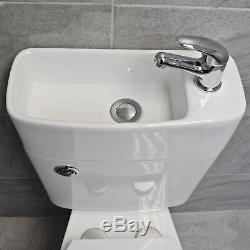 Duo Toilet Basin Combo Combined Toilet with Sink Tap Space Saving Cloakroom Unit