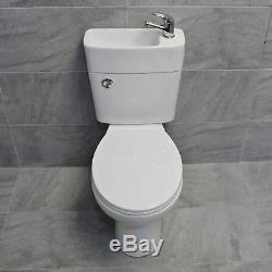 Duo Toilet Basin Combo Combined Toilet with Sink Tap Space Saving Cloakroom Unit