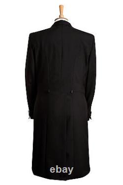 Evening Suit 4 Piece White Tie Black Tailcoat Trouser Waistcoat Bowtie Brand New