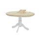 Extendable Round Wooden Dining Table In White/natural 6 Seater