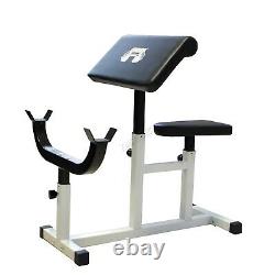FIT4YOU Steel Preacher Arm Curl Weight Bench Bicep Gym Equipment Barbell Rack