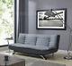 Fabric Sofabed 3 Seater Egg Grey Or Charcoal Fabric And Faux Leather Sofa Bed