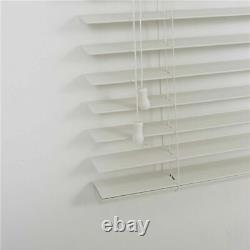 Faux Wood 50mm Venetian Blinds Window Trimmable String Slats Wooden White Grey