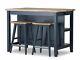 Florence Breakfast Bar With 2 Large Shelves. Small Kitchen Island With Storage