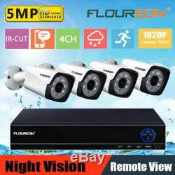 Floureon Cctv 4pcs 5mp Surveillance Ip Camera 4k Uhd Dvr Home Outdoor Poe System
