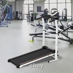 Folding Manual Treadmill Fitness Walking Machine Adjustable Height Black&White