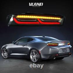 For 2016-18 Chevy Camaro FULL SMOKE LED Tail Light withRED Sequential Turn Signal
