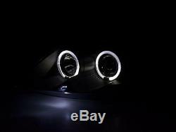 Ford Fiesta Mk6/mk7 02-08 Black Angel Eye Halo Projector Head Lights Lamps Pair