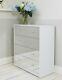 Four Drawer White Mirrored Chest Of Drawers Cabinet Storage Unit Bedroom