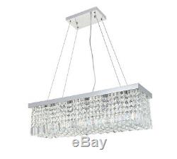 Genuine Crystal&Glass Rectangular 5 Lights Ceiling Lamp Pendant Chandelier Light