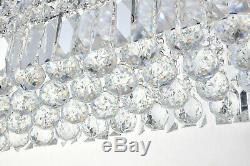 Genuine Crystal&Glass Rectangular 5 Lights Ceiling Lamp Pendant Chandelier Light