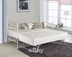 Glossy Vanilla Day Bed Versailles Cream With Without Trundle, Mattresses, New