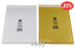Gold & White Genuine Jiffy Airkraft Bubble Padded Envelopes Mailers Bags